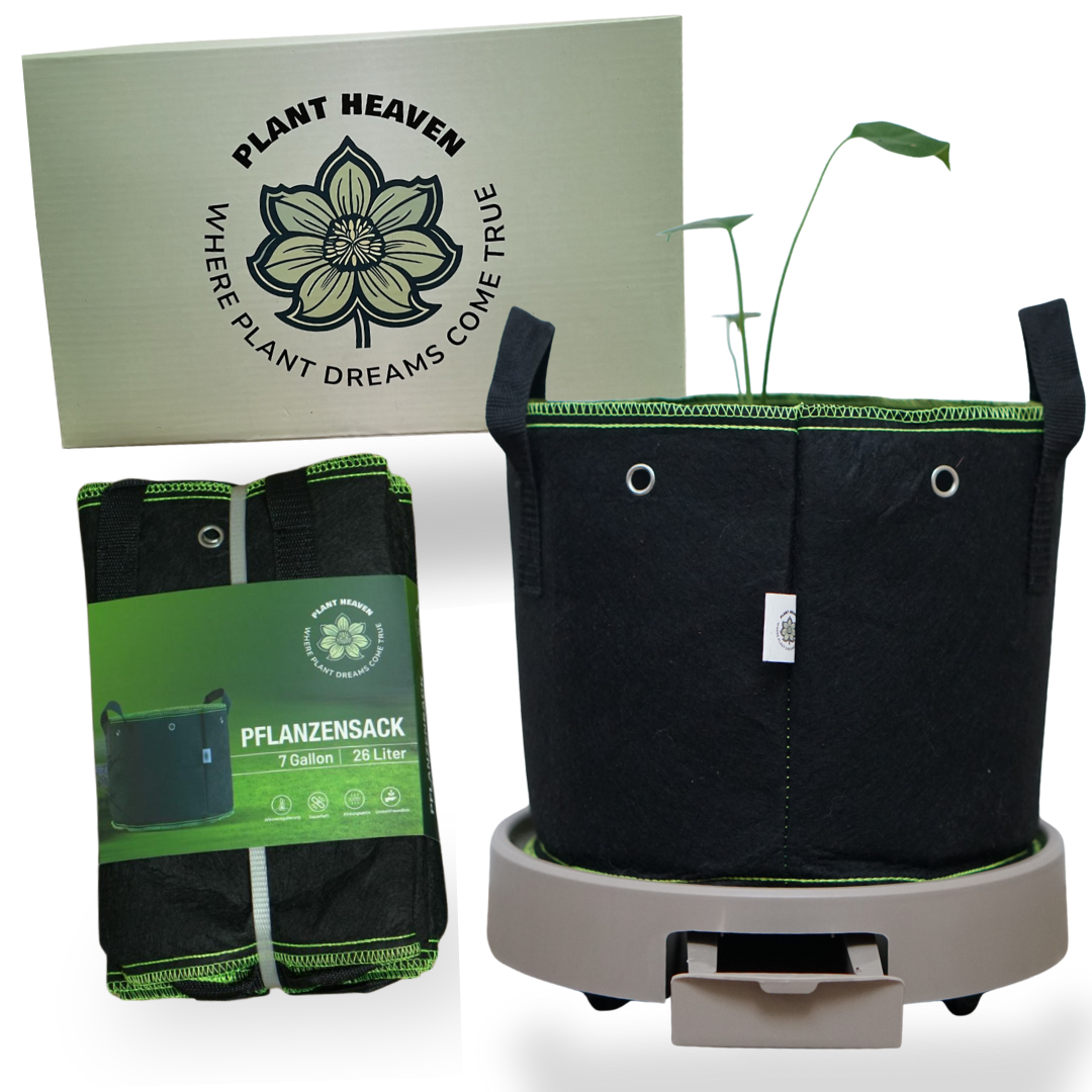 5x Stofftöpfe mit 5x Untersetzern – Atmungsaktive Grow Bags in 11 L, 19 L & 26 L