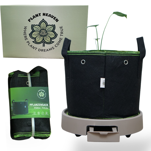 5x Stofftöpfe mit 5x Untersetzern – Atmungsaktive Grow Bags in 11 L, 19 L & 26 L