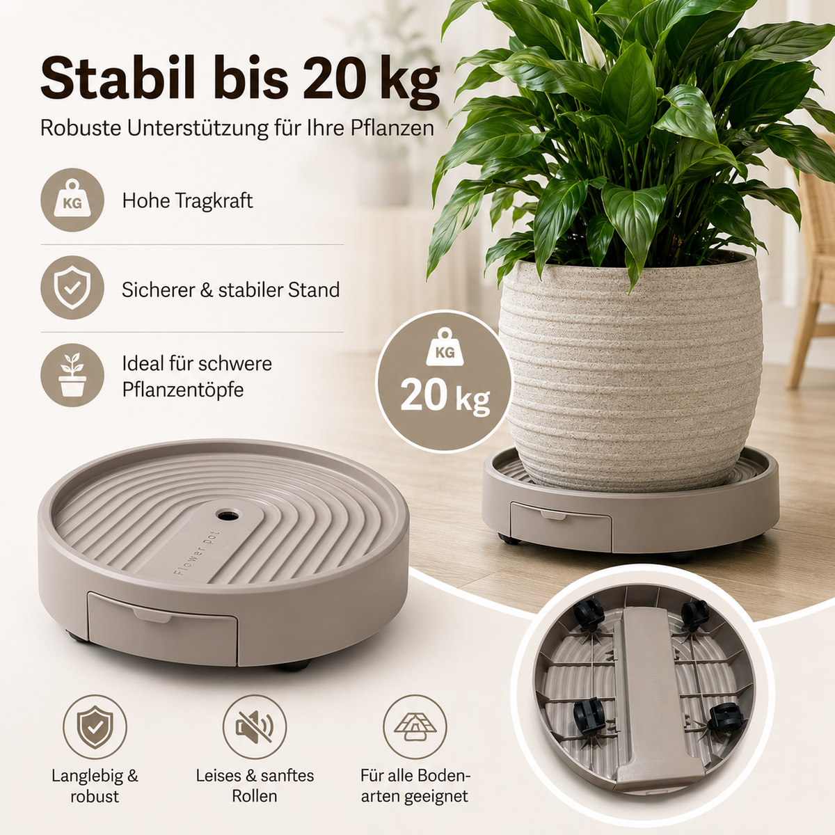 Rollbare Untersetzer Ø 35,5 cm