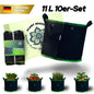 Pflanzsack 11 L (10er-Set) – Atmungsaktiver Grow Bag Stofftopf – Wiederverwendbar – Ideal für Kräuter, Setzlinge & kleine Pflanzen